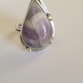 Amethyst teardrop ring