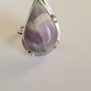 Amethyst teardrop ring
