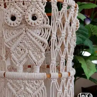 "Owl Family" Macrame Lampshade