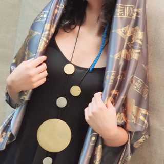 New look copper necklace with leather