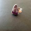 Triangular amethyst silver ring
