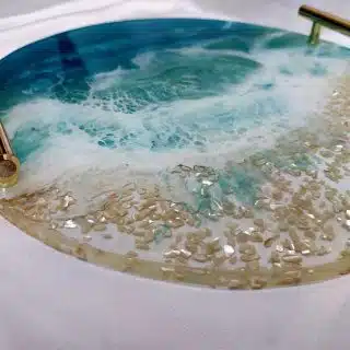 Seascape round resin tray