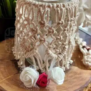 Valentine Macrame Candle Jar