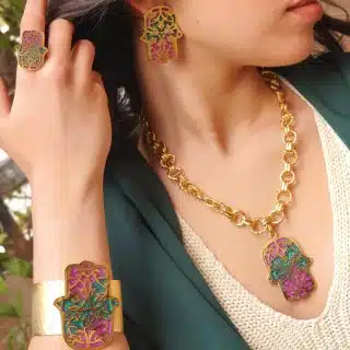 Handmade copper gold plated set