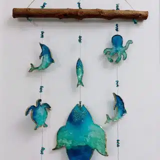 Teal ocean Wall Hanging 65x35 cm