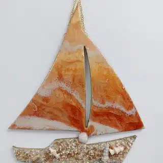 Sunset Ship Wall Hanging 40x40 cm