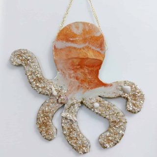 Sunset Octopus Wall Hanging 30x30 cm