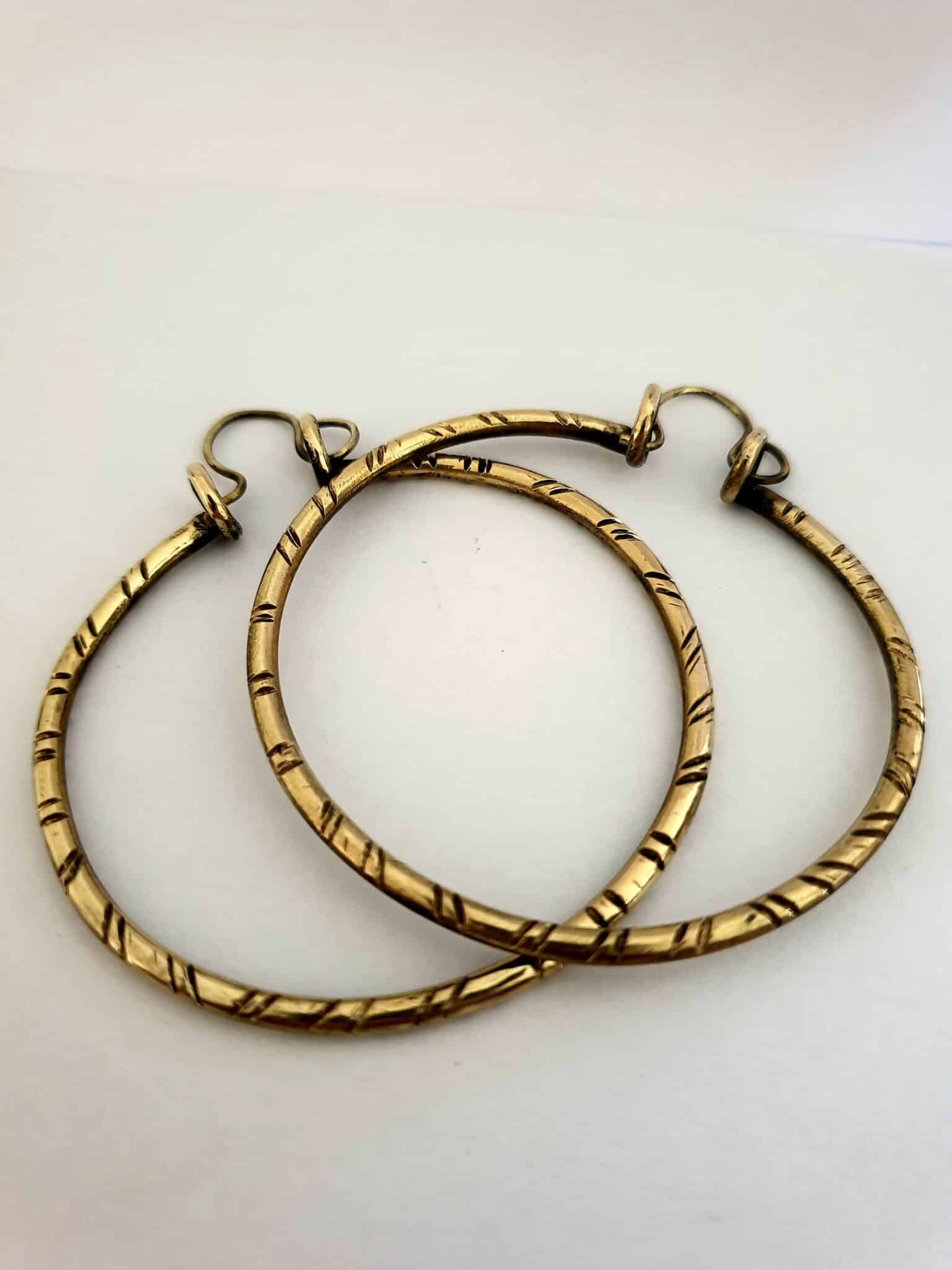 Brass hoop earring 1 Brass hoop earring