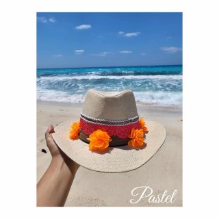 Floral beach hat