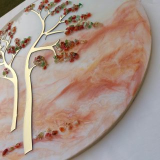 Round Resin Wall art .. 50 cm