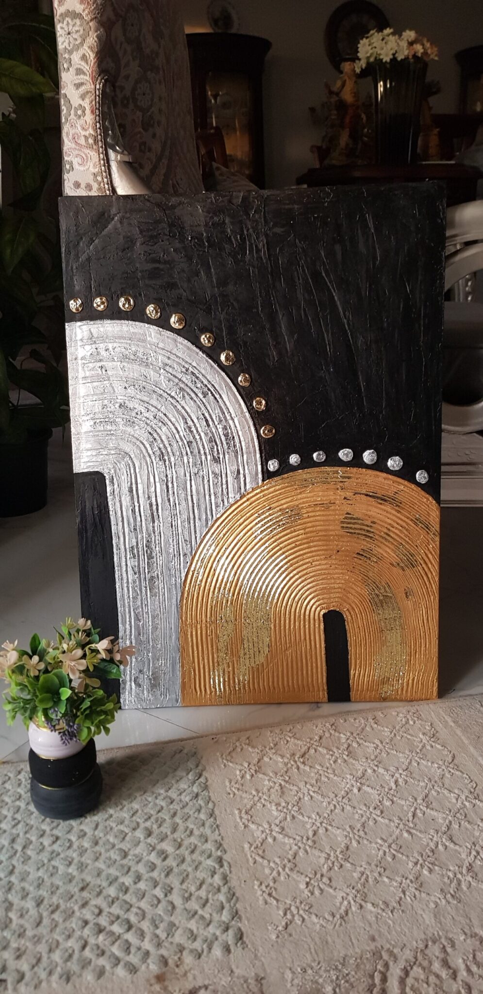 Gold&silver boho style painting 4 20221120 163301 scaled scaled