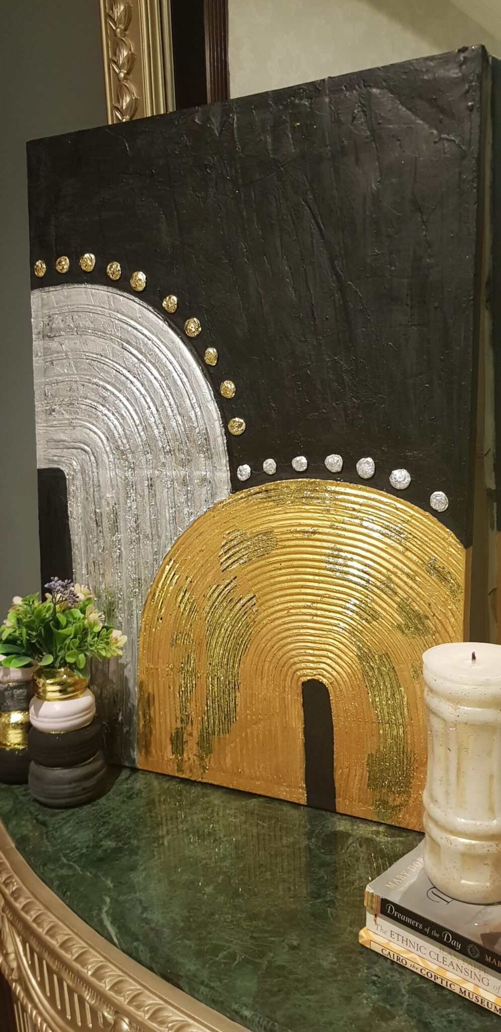 Gold&silver boho style painting 1 Gold&silver boho style painting