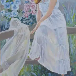 The girl in the white dress