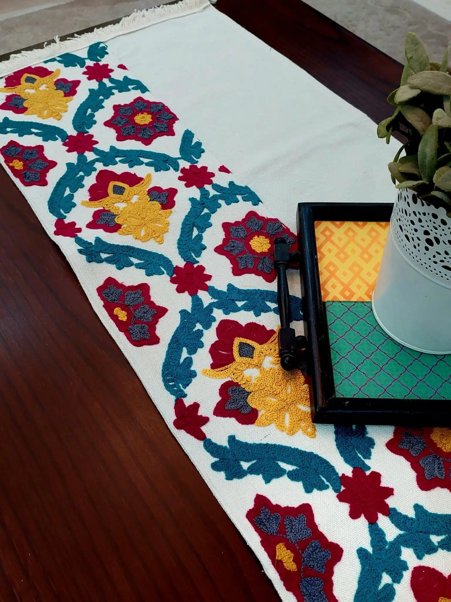 Turquoise modern classic Table runner 1 Turquoise modern classic Table runner