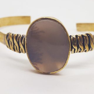 Thin oval cabochon cuff