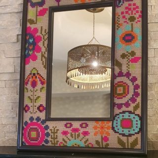 Embroidered mirror