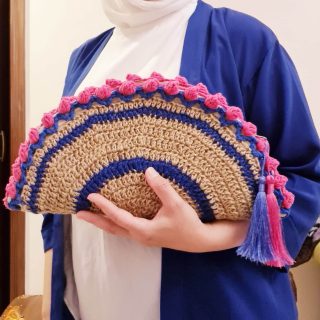 Floral Burlap clutch