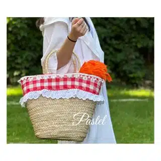 Plaid beach bag