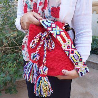 Crochet tapestry mochila bag 12