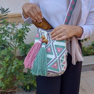 Crochet tapestry mochila bag 13