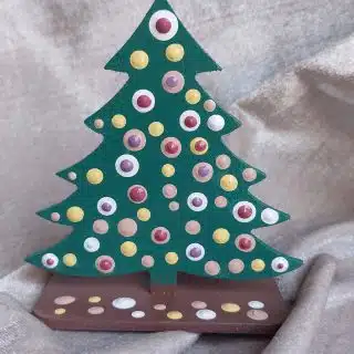 Christmas wood tree with b light