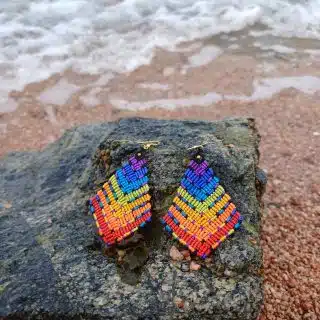 Colourful macrame earrings
