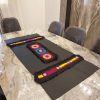 Black leather table runner