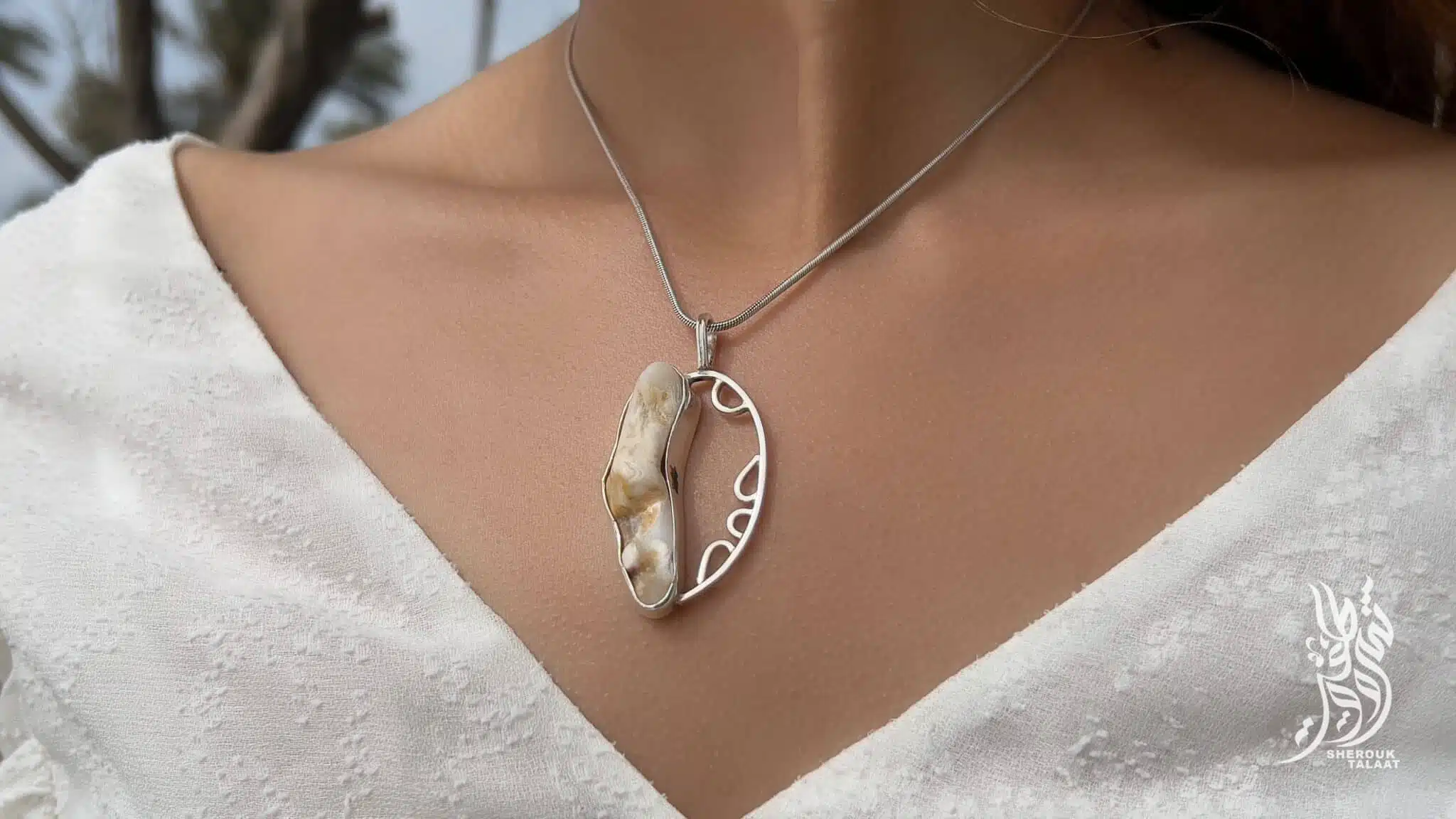 Handmade Sterling Silver Pendant Fossilized seashell (code 443) 1 Handmade Sterling Silver Pendant Fossilized seashell (code 443)
