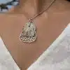 Handmade Sterling Silver Pendant Fossilized seashell (code 425))