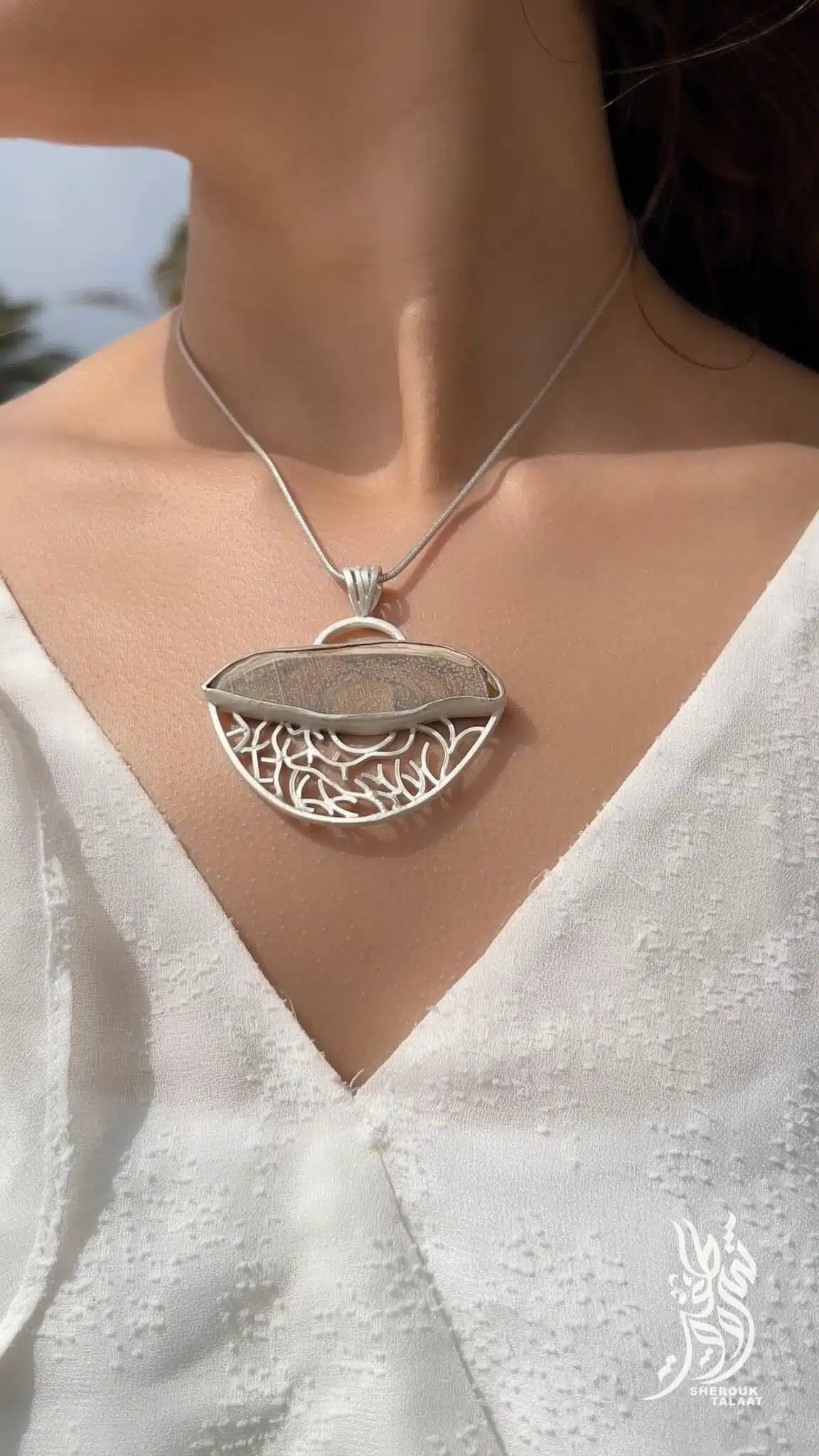 handmade Sterling Silver Desert Stone Pendant "(code 451) 1 handmade Sterling Silver Desert Stone Pendant "(code 451)