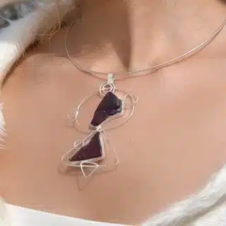 Handmade Sterling Silver sea glass Pendant (code 459)