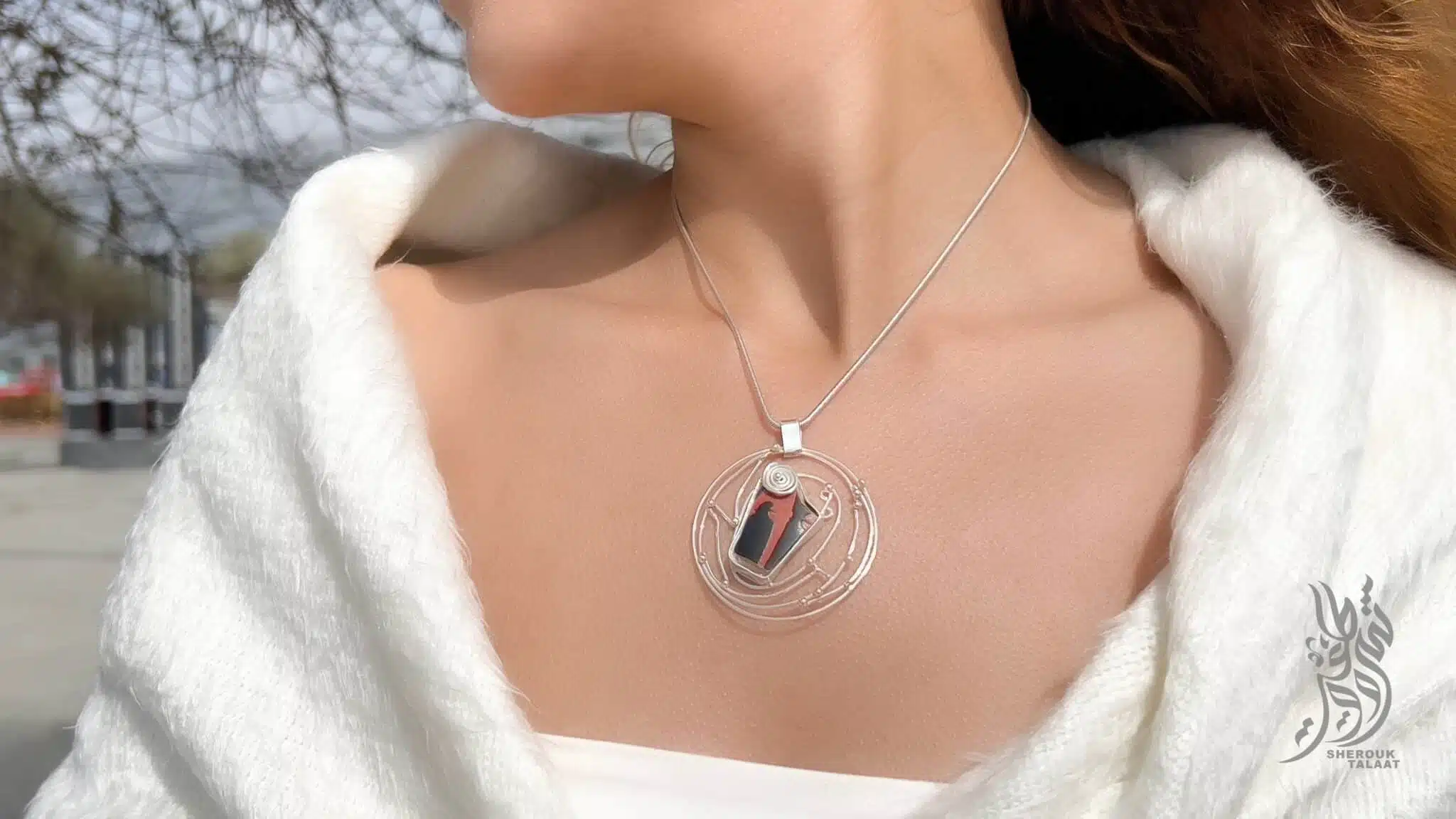 Handmade Sterling Silver- Sea Pottery Necklace (code453) 4 2023 05 17 15 30 IMG 6804 scaled