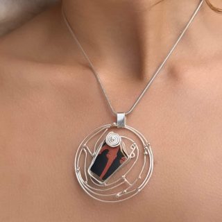 Handmade Sterling Silver- Sea Pottery Necklace (code453)