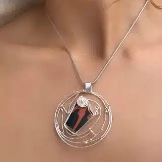 Handmade Sterling Silver- Sea Pottery Necklace (code453)