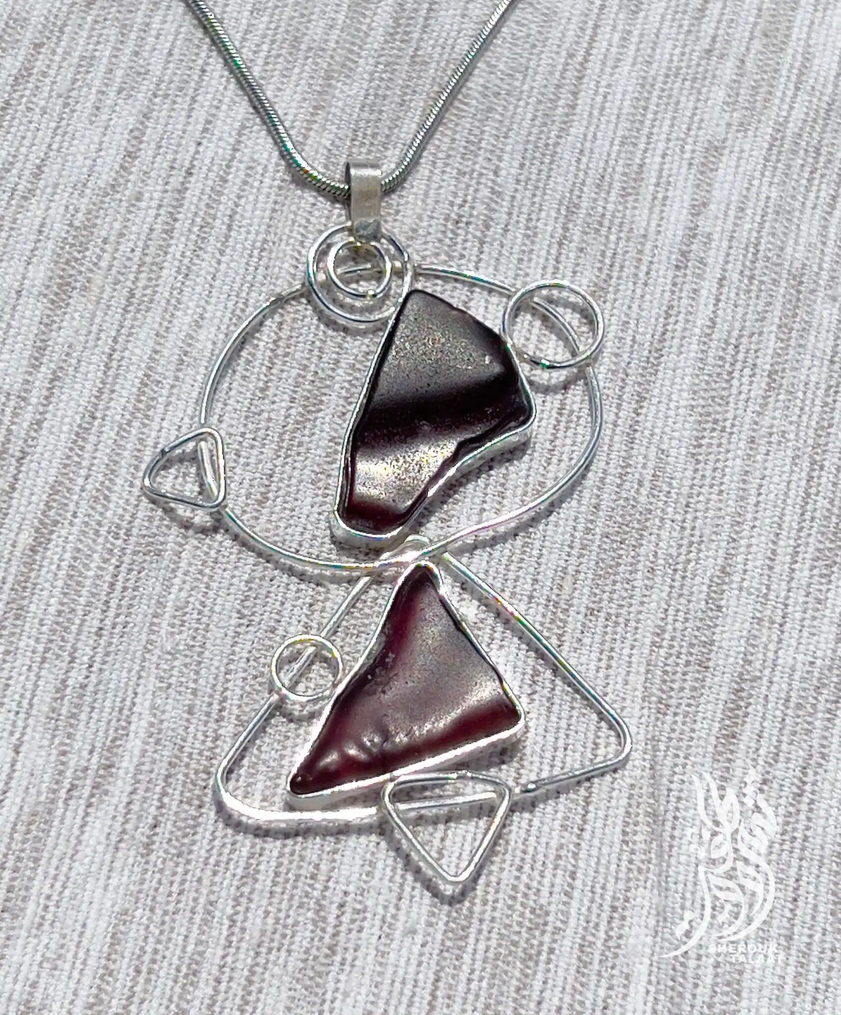 Handmade Sterling Silver sea glass Pendant (code 459) 6 2023 05 18 10 39 IMG 6928 scaled