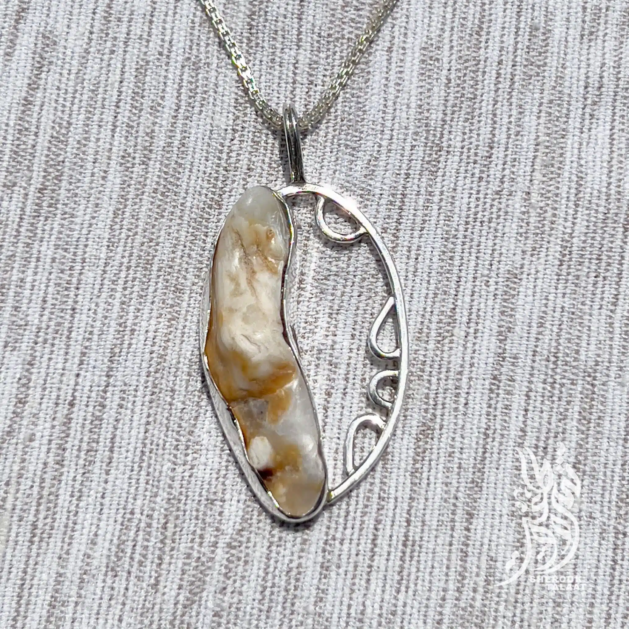 Handmade Sterling Silver Pendant Fossilized seashell (code 443) 2 2023 05 18 10 58 IMG 6977 scaled