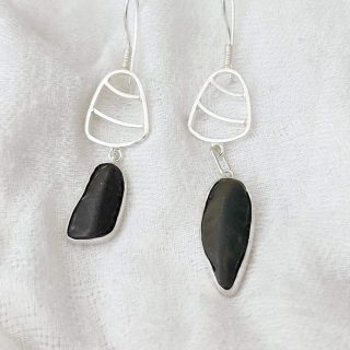 handmade Sterling Silver Desert Stone Earrings "(code 500)