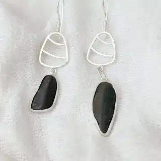 handmade Sterling Silver Desert Stone Earrings "(code 500)