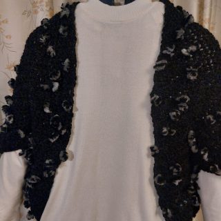 Pom pom cocoon shrug