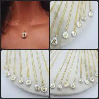 Letter pearl necklace