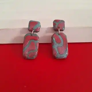 oriental polymer clay earrings green