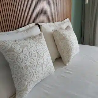 White Arabesque Cushion Cover