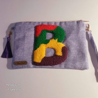 Personalised clutch with initial (Letter B, C, D & E)