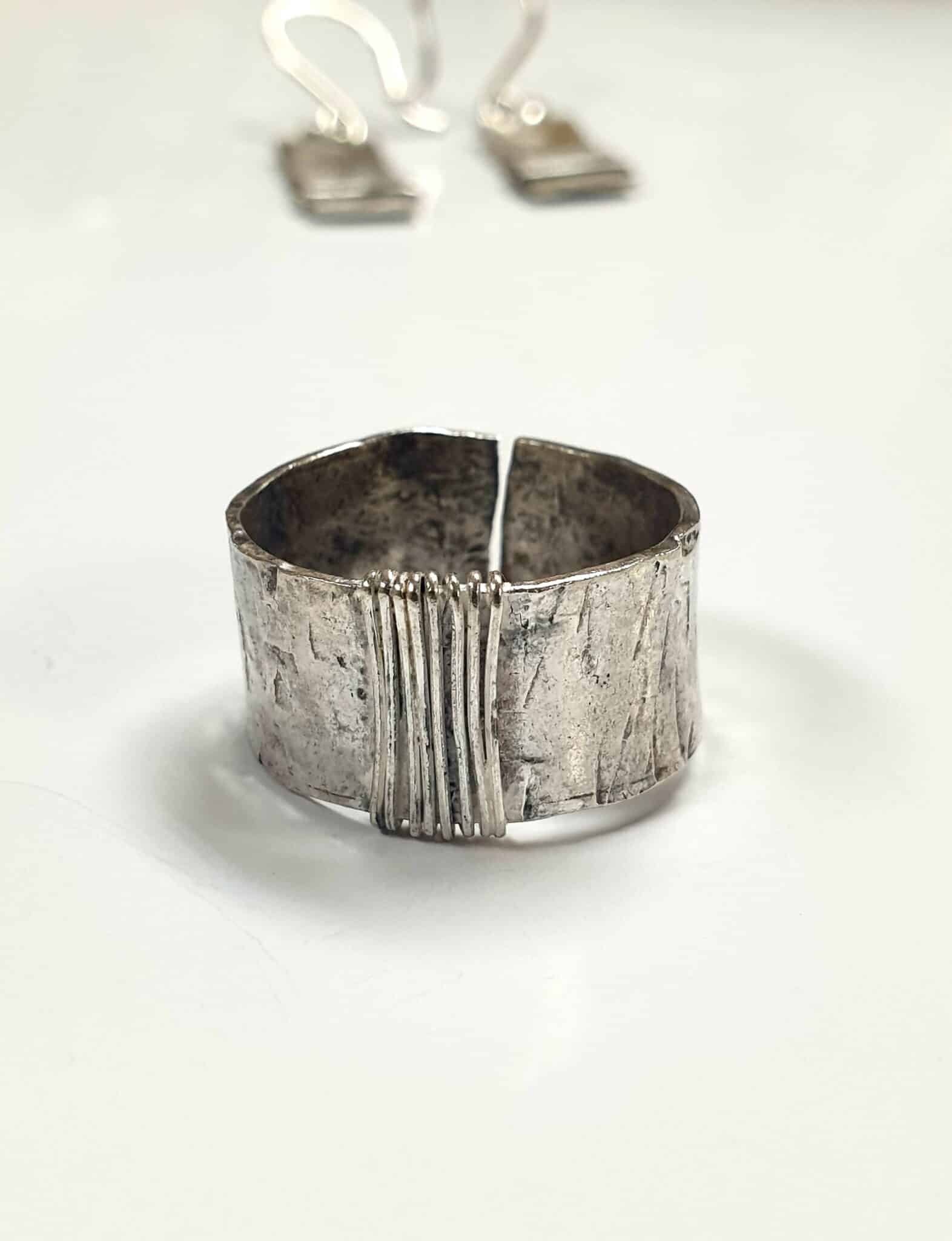 Wire wrapped textured ring 1 Wire wrapped textured ring