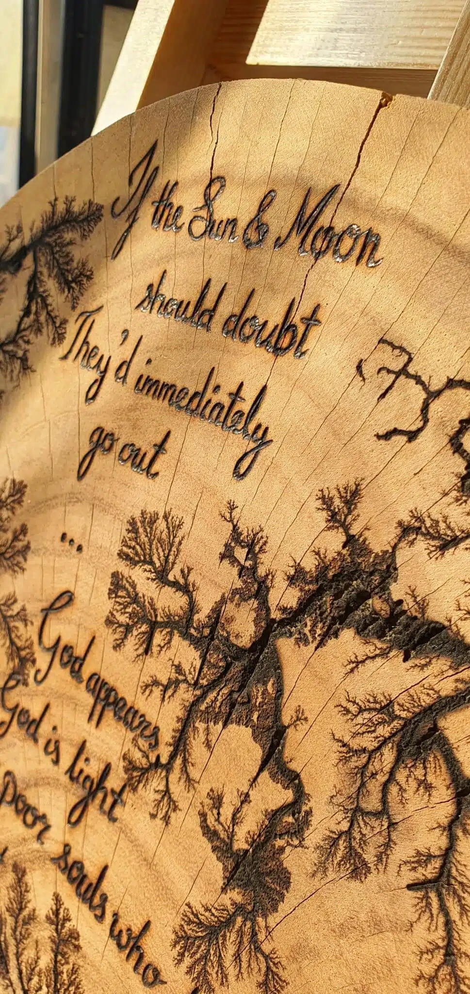 Midnight Call - Wall Art 3 Wood William Blake pyrography