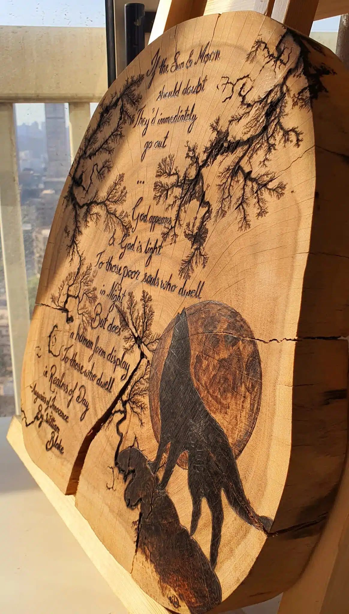 Midnight Call - Wall Art 2 Wood William Blake pyrography