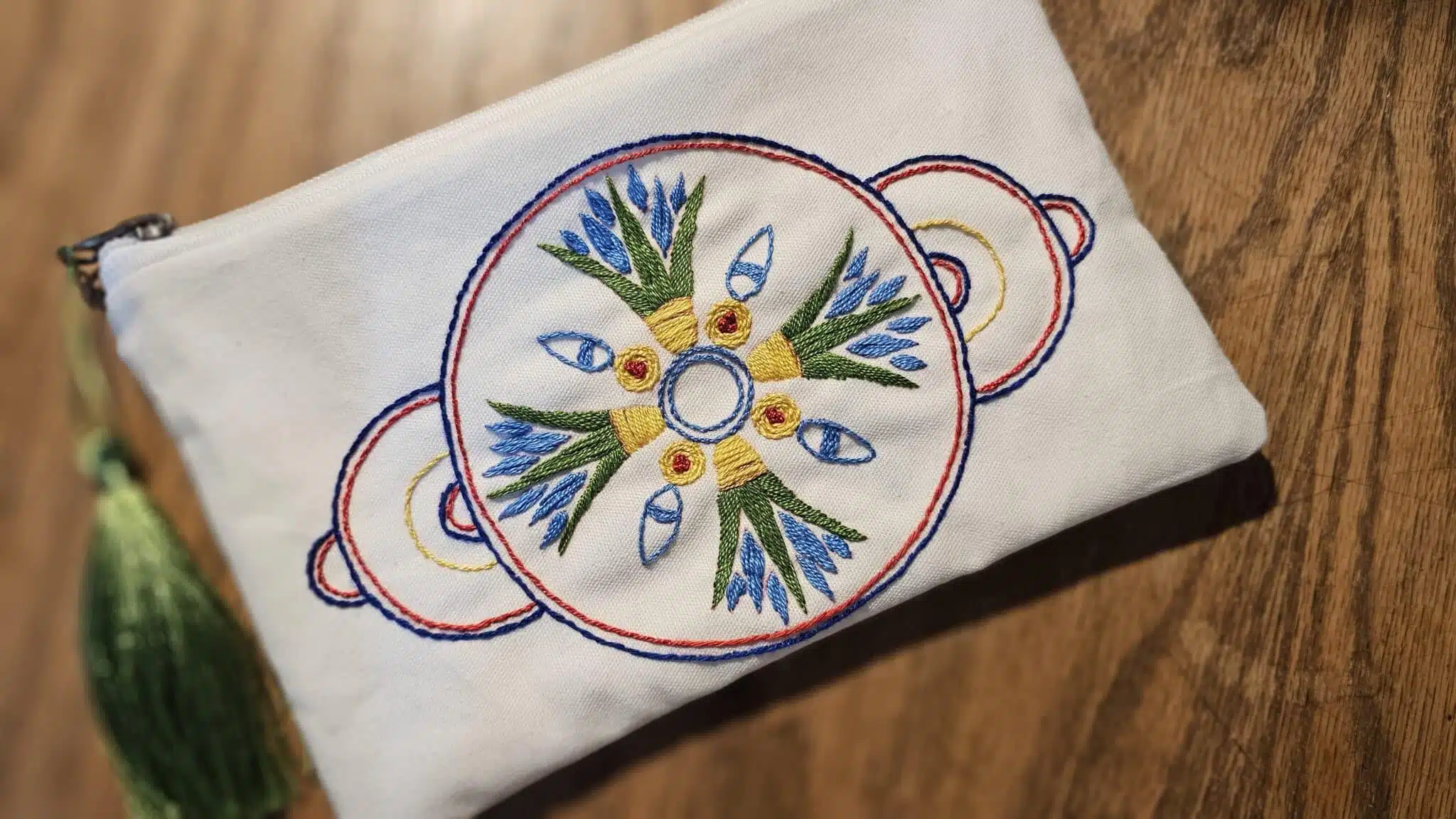 Lotus Hand-embroidered cotton pouch 2 20240903 135331 scaled