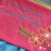 Jasmin Flower Hand-embroidered cotton Pouch