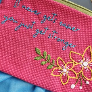 Jasmin Flower Hand-embroidered cotton Pouch