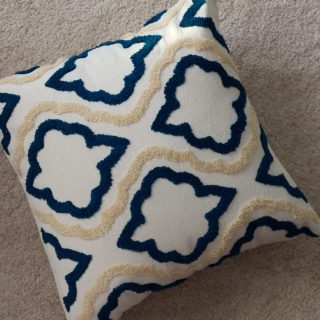 Royal Blue Arabic Cushion Cover